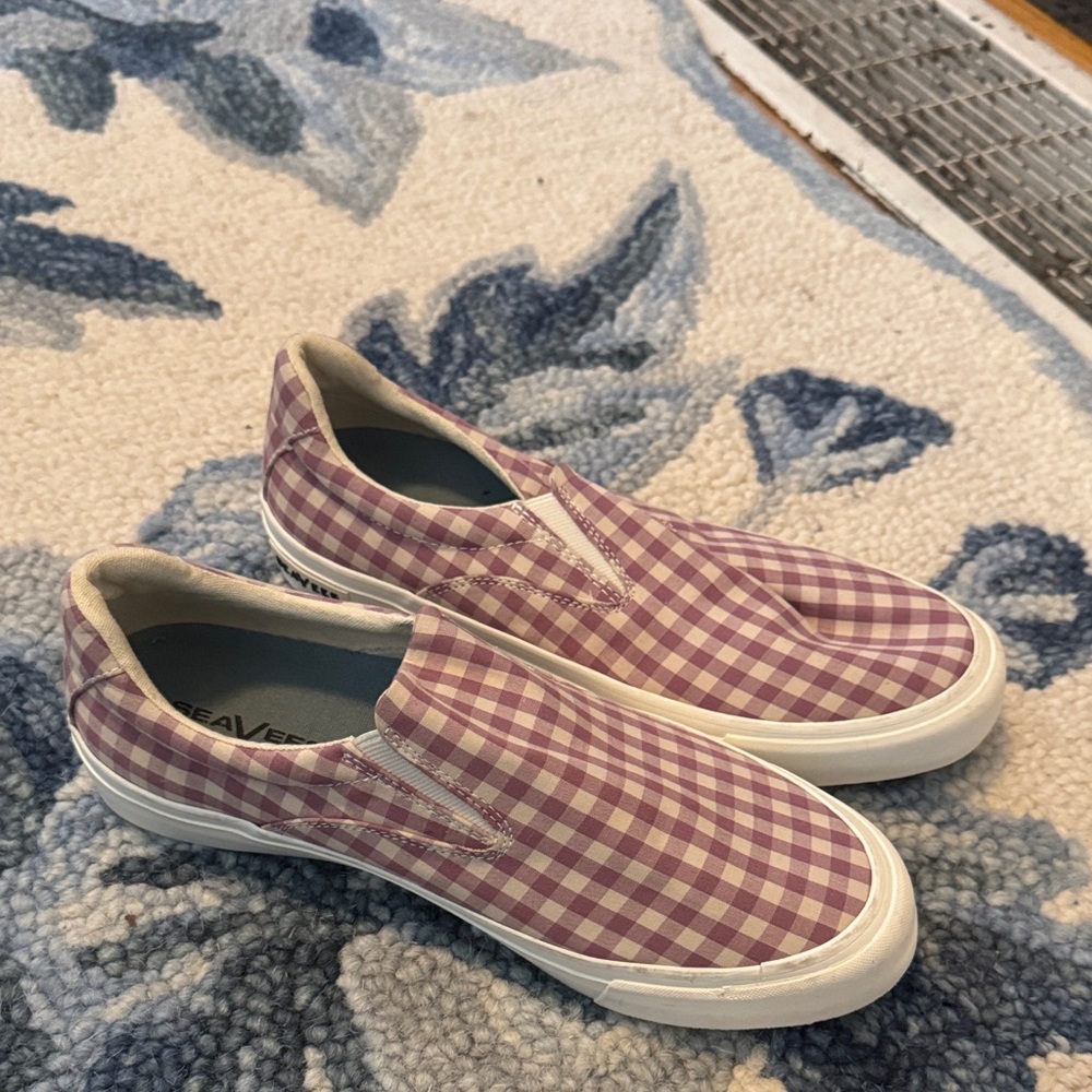 SeaVees Lavender Checkered Slip-On Shoes